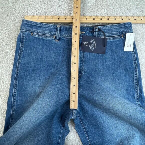 Gap High Rise Wide Leg Crop Jean Medium Indigo Wash 10/30 Tall NEW - Picture 9 of 11